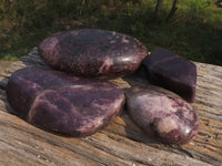 Polished Dark Purple Lepidolite Free Forms  x 4 From Zimbabwe - TopRock