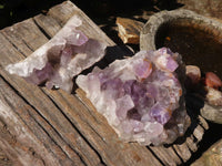 Natural Jacaranda Amethyst Clusters  x 2 From Zambia - Toprock Gemstones and Minerals 