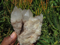 Natural Smokey Phantom Quartz Clusters x 4 From Lwena, Congo - TopRock