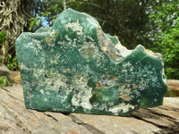 Polished Green Mtorolite / Chrome Chrysoprase Plate (Cut To Stand)  x 1 From Zimbabwe - Toprock Gemstones and Minerals 