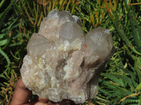 Natural Smokey Phantom Quartz Clusters x 4 From Lwena, Congo - TopRock