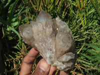 Natural Smokey Phantom Quartz Clusters x 4 From Lwena, Congo - TopRock