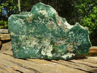 Polished Green Mtorolite / Chrome Chrysoprase Plate (Cut To Stand)  x 1 From Zimbabwe - Toprock Gemstones and Minerals 