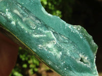 Polished Green Mtorolite / Chrome Chrysoprase Plate (Cut To Stand)  x 1 From Zimbabwe - Toprock Gemstones and Minerals 