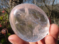 Polished Large Clear Rock Crystal Galet / Palm Stones x 12 From Madagascar