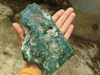 Polished Green Mtorolite / Chrome Chrysoprase Plate (Cut To Stand)  x 1 From Zimbabwe - Toprock Gemstones and Minerals 