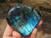 Polished Labradorite Standing Free Forms With Intense Blue & Gold Flash x 6 From Tulear, Madagascar - TopRock