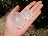 Polished Large Girasol Pearl Quartz Palm Stones  x 12 From Madagascar - TopRock