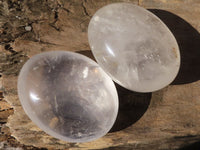 Polished Large Clear Rock Crystal Galet / Palm Stones x 12 From Madagascar