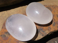 Polished Large Girasol Pearl Quartz Palm Stones  x 12 From Madagascar - TopRock