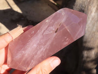 Polished Gemmy Double Terminated Rose Quartz Points x 3 From Madagascar