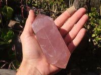 Polished Gemmy Double Terminated Rose Quartz Points x 3 From Madagascar