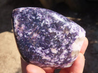 Polished Purple Lepidolite Standing Free Forms  x 3 From Zimbabwe - Toprock Gemstones and Minerals 