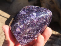 Polished Purple Lepidolite Standing Free Forms  x 3 From Zimbabwe - Toprock Gemstones and Minerals 