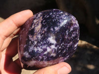 Polished Purple Lepidolite Standing Free Forms  x 3 From Zimbabwe - Toprock Gemstones and Minerals 