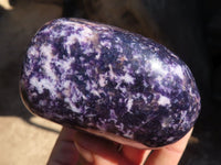 Polished Purple Lepidolite Standing Free Forms  x 3 From Zimbabwe - Toprock Gemstones and Minerals 