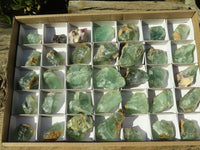 Natural Cobbed Green Fluorite Specimens  x 35 From Uis, Namibia