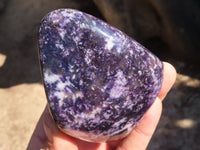 Polished Purple Lepidolite Standing Free Forms  x 3 From Zimbabwe - Toprock Gemstones and Minerals 