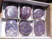 Polished Purple Lepidolite Standing Free Forms  x 6 From Madagascar - TopRock