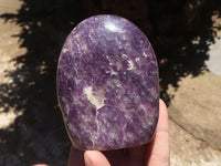 Polished Purple Lepidolite Standing Free Forms  x 6 From Madagascar - TopRock