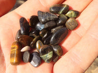 Polished Mini Craft Blue Tigers Eye (Hawk Eye) Tumble Stones - Sold per 500 g - From Prieska, South Africa