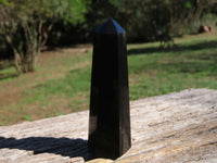 Polished Pitch Black Basalt Points/Prisms x 5 From Madagascar - TopRock