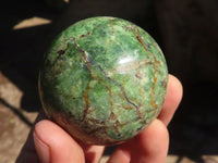 Polished Green Chrysoprase Spheres  x 6 From Madagascar - Toprock Gemstones and Minerals 