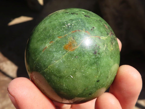 Polished Green Chrysoprase Spheres  x 6 From Madagascar - Toprock Gemstones and Minerals 