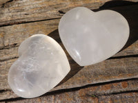 Polished Girasol Pearl Quartz Hearts  x 12 From Madagascar - Toprock Gemstones and Minerals 