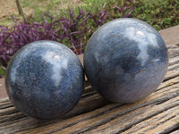 Polished Lovely Blue Lazulite Spheres  x 2 From Madagascar - TopRock