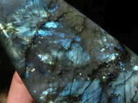 Polished Flashy Labradorite Standing Free Forms  x 3 From Tulear, Madagascar - TopRock