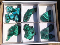 Polished Mixed Selection Of Malacholla & Malachite Free Forms  x 12 From Congo - Toprock Gemstones and Minerals 