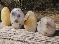 Polished Stunning Semi Translucent Agate Standing Free Forms  x 4 From Madagascar - TopRock