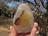 Polished Stunning Semi Translucent Agate Standing Free Forms  x 4 From Madagascar - TopRock