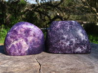 Polished Lepidolite Free Forms & Standing Free Forms x 4 From Zimbabwe - TopRock