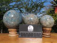 Polished  Blue Spinel Spotted Quartz Spheres x 3 From Madagascar - TopRock