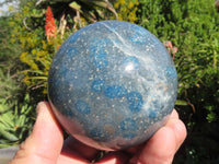 Polished  Blue Spinel Spotted Quartz Spheres x 3 From Madagascar - TopRock