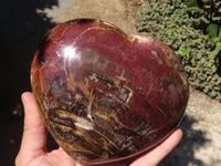 Polished Extra Large Petrified Red Wood Heart  x 1 From Madagascar - TopRock