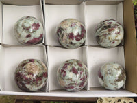 Polished Rubellite Pink Tourmaline Spheres  x 6 From Madagascar - TopRock