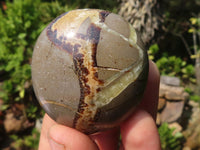 Polished Septerye (Aragonite & Calcite) Palm Stones  x 20 From Madagascar - Toprock Gemstones and Minerals 