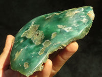 Polished Green Mtorolite / Emerald Chrome Chrysoprase Plates  x 2 From Zimbabwe - Toprock Gemstones and Minerals 