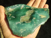 Polished Green Mtorolite / Emerald Chrome Chrysoprase Plates  x 2 From Zimbabwe - Toprock Gemstones and Minerals 