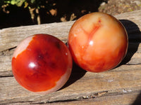 Polished Carnelian Agate Spheres  x 4 From Madagascar