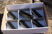 Polished Pitch Black Basalt Points/Prisms x 6 From Madagascar - TopRock