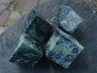 Polished Stromatolite / Kambamba Jasper Cubes (Corners Cut To Stand) x 4 From Mahajanga, Madagascar - TopRock