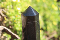 Polished Pitch Black Basalt Points/Prisms x 6 From Madagascar - TopRock