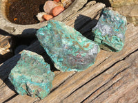 Natural Rough Shattuckite With Malachite & Cuprite Specimens  x 3 From Kaokoveld, Namibia - Toprock Gemstones and Minerals 