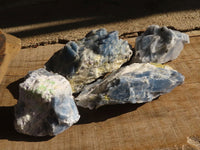 Natural New Sky Blue Calcite Specimens  x 4 From Spitzkop, Namibia