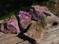 Natural Purple Stichtite With Green Serpentine Specimens  x 4 From Barberton, South Africa - TopRock