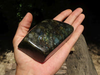 Polished Flashy Labradorite Standing Free Forms  x 3 From Tulear, Madagascar - TopRock